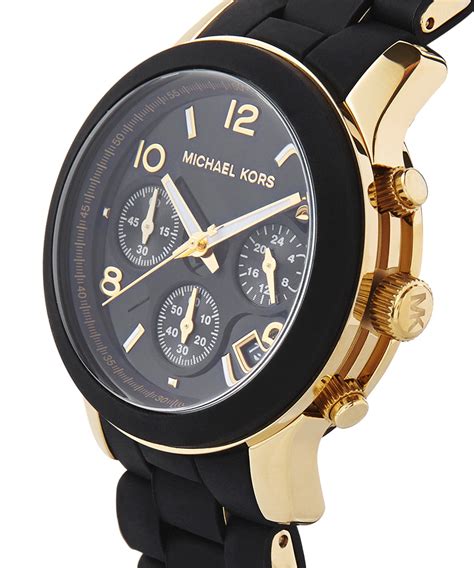 michael kors watch men's black and gold|michael kors chronograph gold.